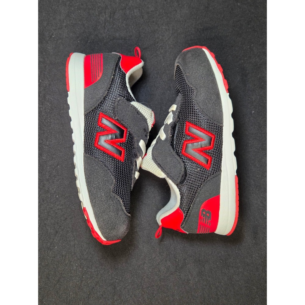 New Balance 515 Kids Sneakers Black Red Hook Loop NW515KBR‎ Size 9 US